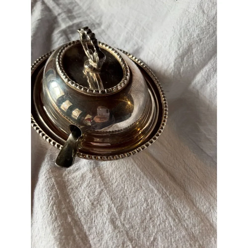 Bombay Silverplated Jam Butter Serving Dish with Jam/Butter Knife  Made in India